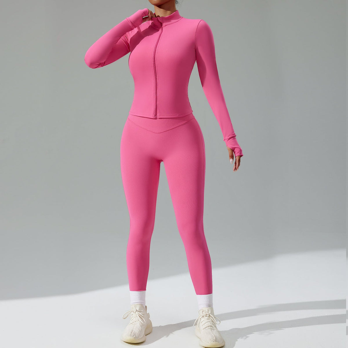 Three-Piece Running & Workout Set – Quick-Dry Sportswear with Cardigan-6