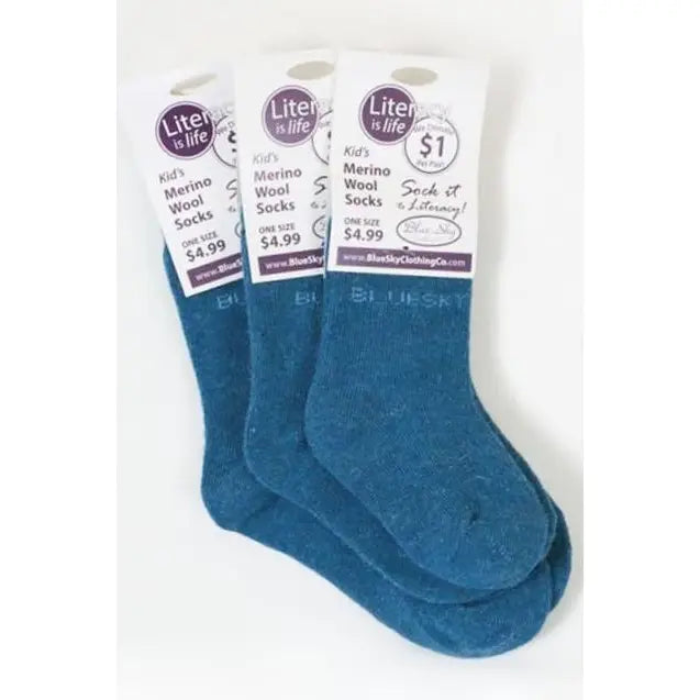 Little Ones' Merino Wool Socks | Teal-1
