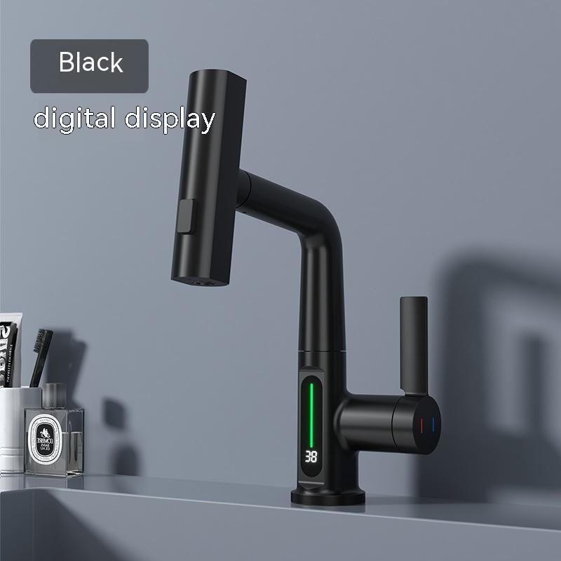 Intelligent Digital Display Faucet Pull-out Basin Faucet Temperature Digital Display Rotation-10