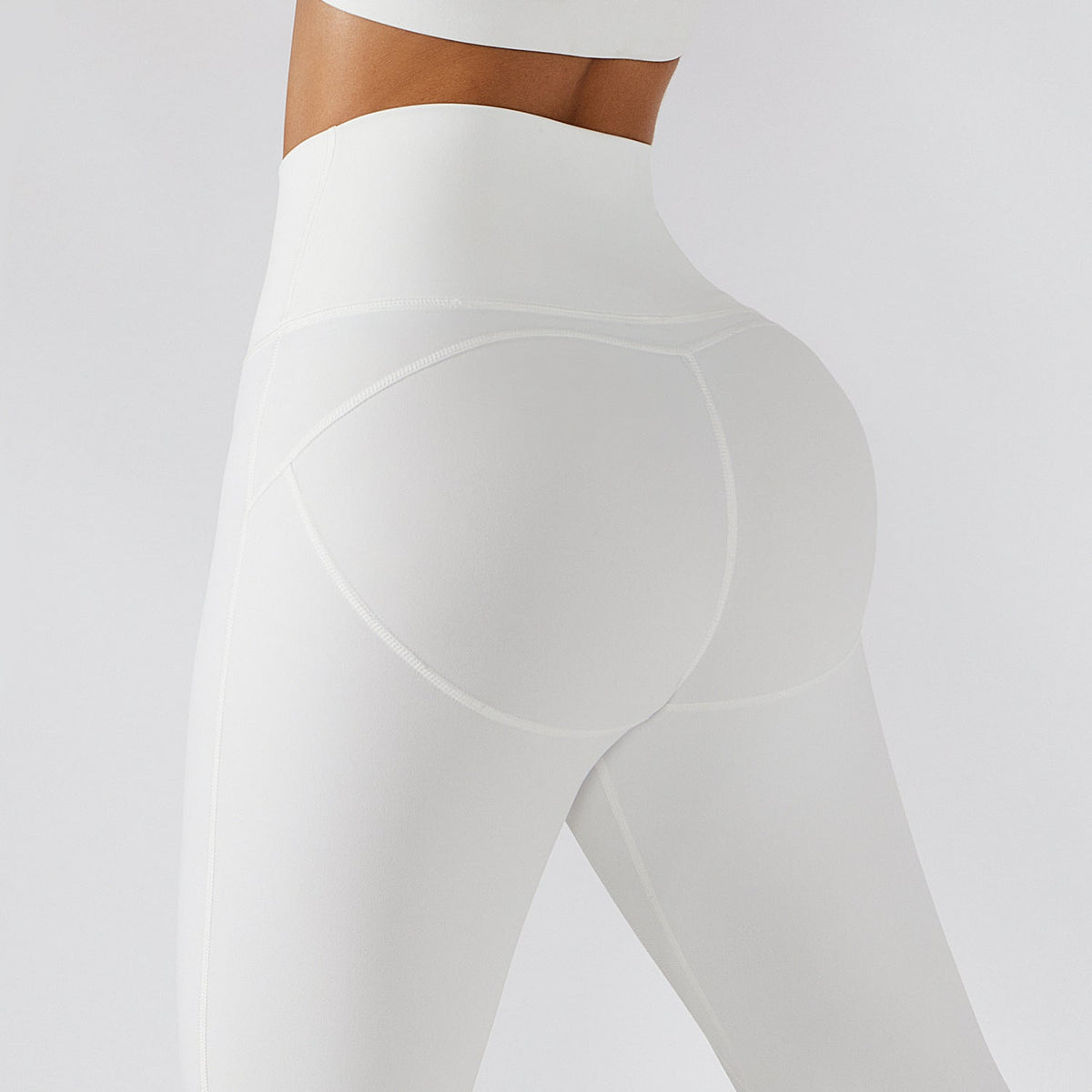 Women’s Ribbed One-Shoulder Yoga Set – Backless Sports Bra & Yoga Pants-17