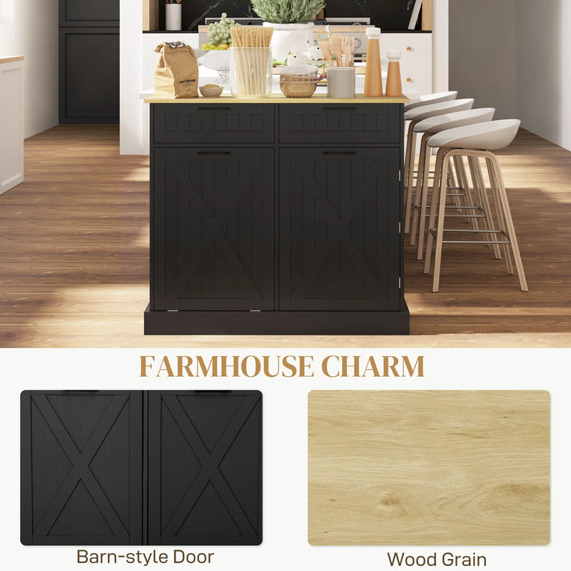 10-Gallon Tilt-Out Trash Cabinet – Hidden Garbage Bin Storage with 2 Drawers (United States & Canada Delivery Only)-5