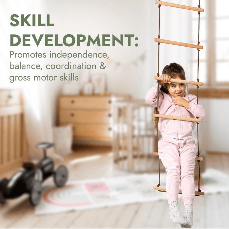 3in1 Swings Set: Rope Ladder + Gymnastic Rings + Disc Rope Swing-5