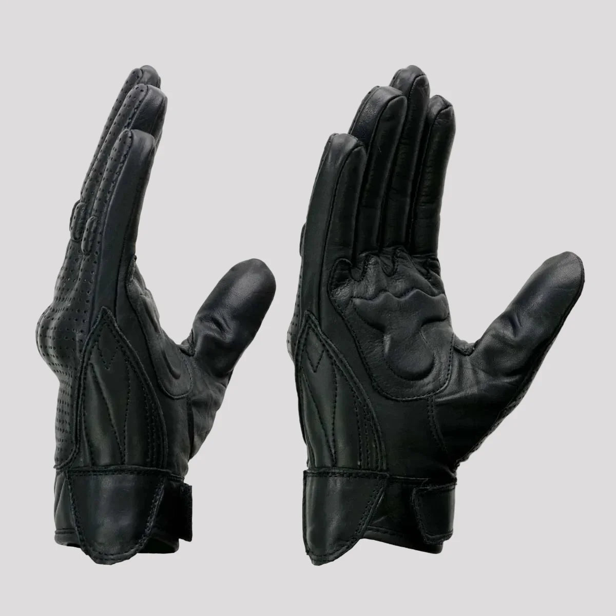 Open Road Men's Perforated Armored Leather Motorcycle Gloves-5