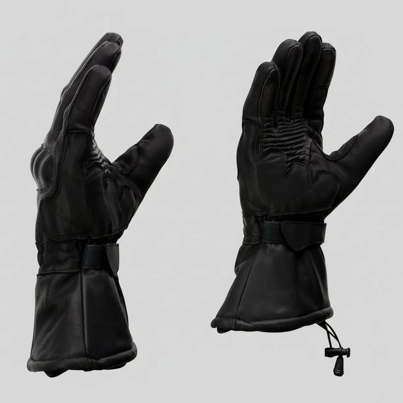 Open Road Men's Armored Gauntlet Leather Motorcycle Gloves-4