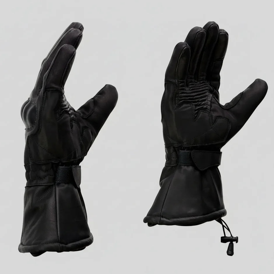 Open Road Men's Armored Gauntlet Leather Motorcycle Gloves-4