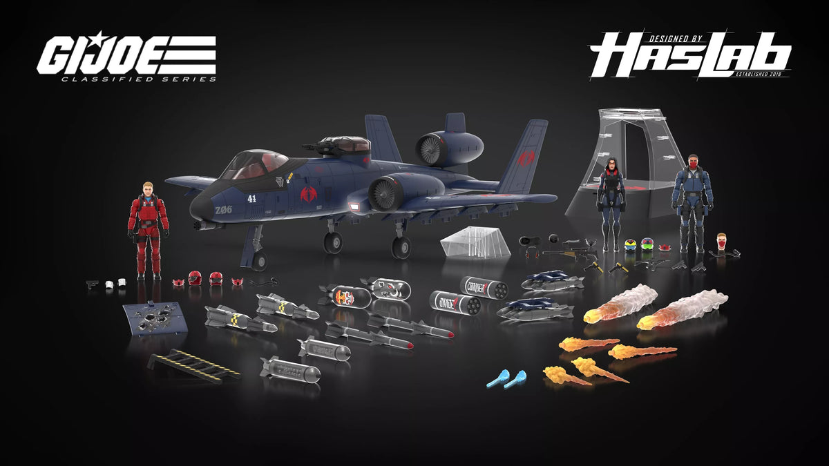 G.I. JOE CLASSIFIED SERIES COBRA RATTLER GROUND ATTACK JET - HASLAB with all the UNLOCKS-16