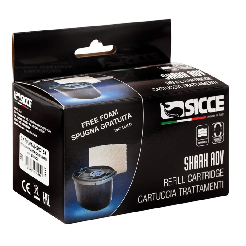 Cartouche pour filtre Sicce Shark ADV avec mousse blanche-1