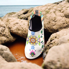 White Bloom Aqua Shoes-2