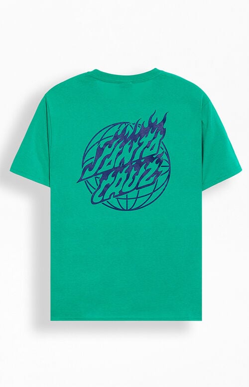 Santa Cruz 'Global Flame' Tee - Green-2