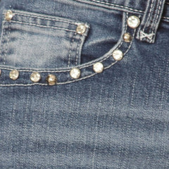Platinum Plush Women's Rhinestone Skull & Bones Bootcut Jeans-6