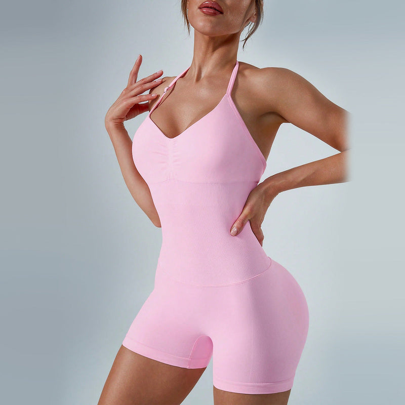 Women’s Seamless One-Piece Yoga Jumpsuit – Quick-Dry Backless Fitness Bodysuit-8