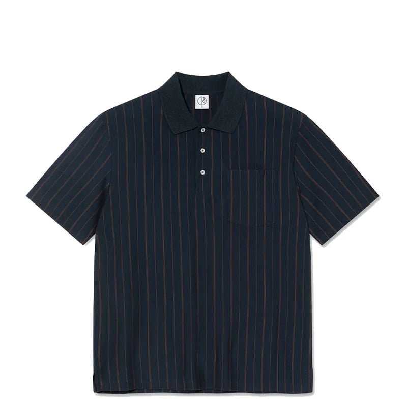 Polar Skate Co. 'Fancy' Polo - Navy/Brown-1