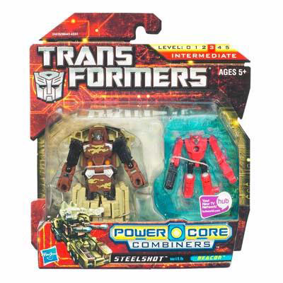 Transformer Power Core Combiners Figure Set Autobot STEELSHOT with Mini-Con BEACON-1