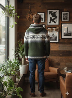 Unisex Light Green Alpaca Sweater-3