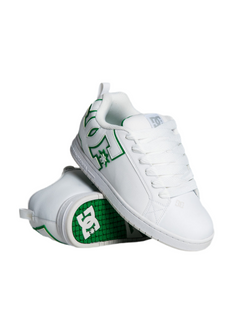 DC Shoes 'Court Graffik' Shoes - White/Green-1