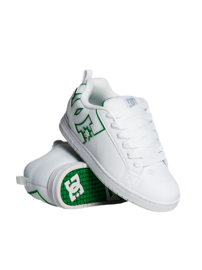 DC Shoes 'Court Graffik' Shoes - White/Green-1