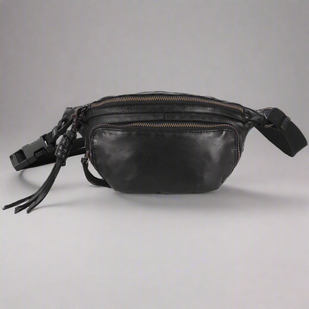 MET Front Zip Leather Belt Bag-4