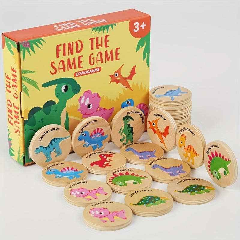 KiddieKickz - Dinosaur Memory Matching Game - Ages 3+-7