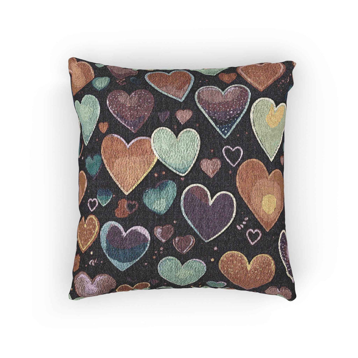 Pastel Heart Pattern Woven Pillow | Heart Throw Pillow, Boho Home Decor-5