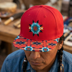 Native embroidery Hat red-1