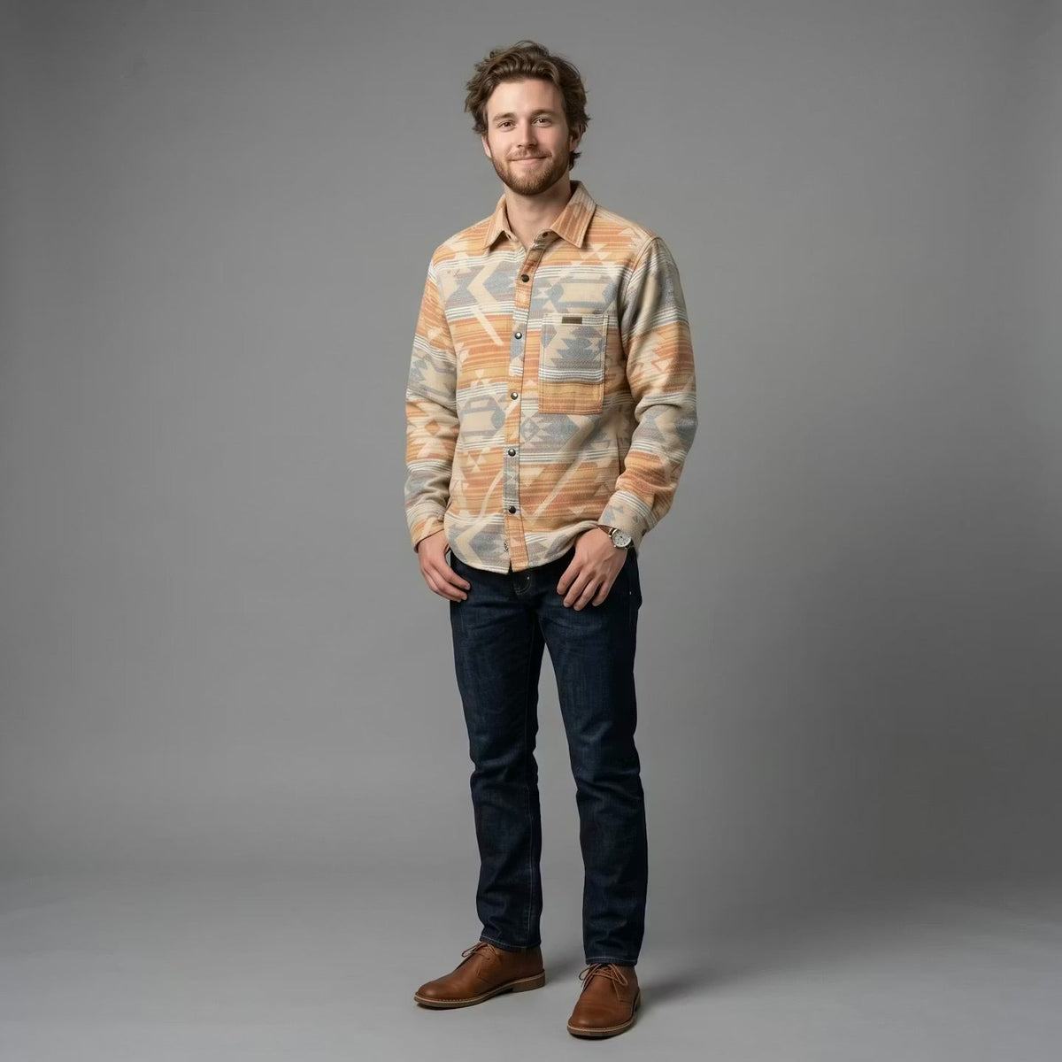 Light Blue and Orange Grand Canyon Jacket (Unisex)