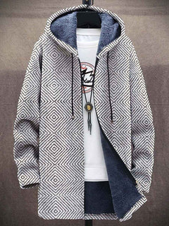 Men's Zipper Hooded Cardigan Cotton-padded Jacket-4