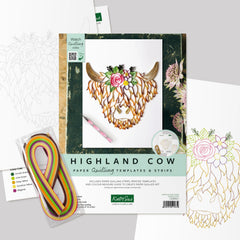 Highland Cow Quilling Template Kit-1