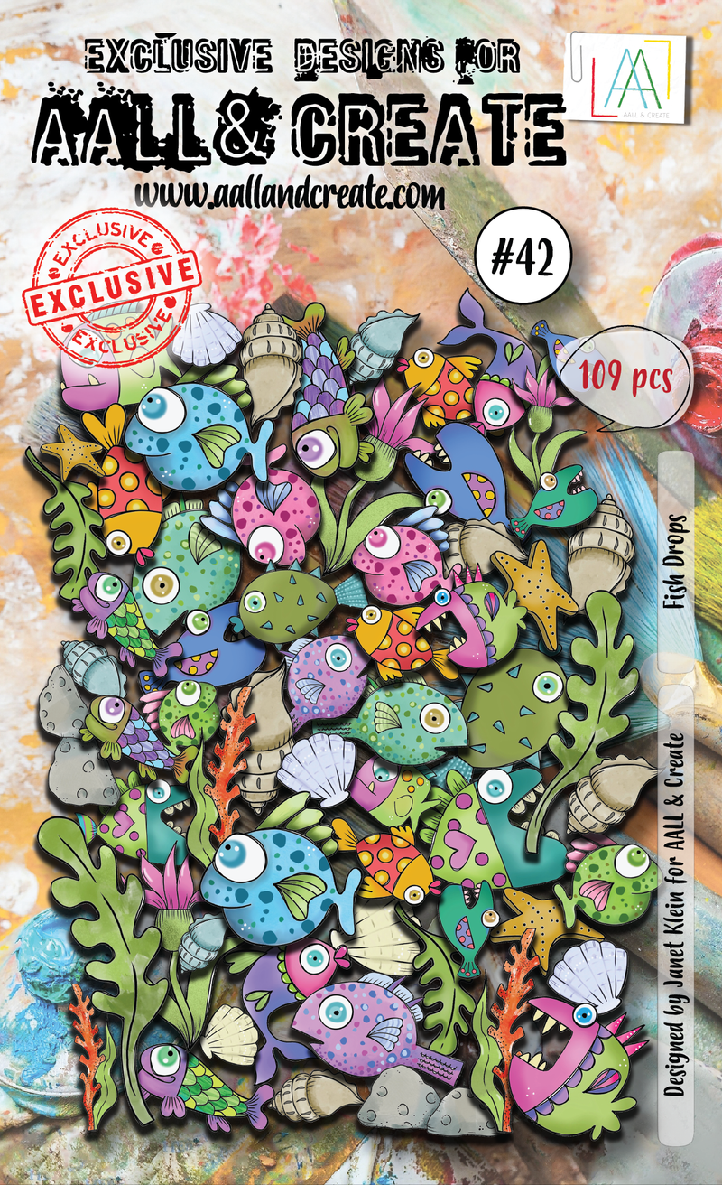 AALL and Create  Ephemera Die-Cuts - 42 - Fish Drops-1