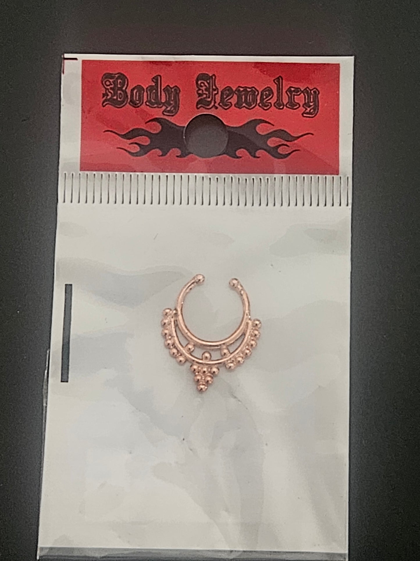 Rose Gold Beaded Collar Fake Septum Ring
