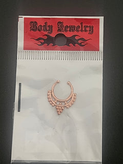 Rose Gold Beaded Collar Fake Septum Ring-2