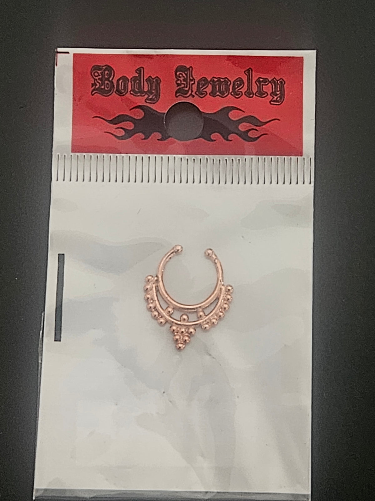 Rose Gold Beaded Collar Fake Septum Ring-2