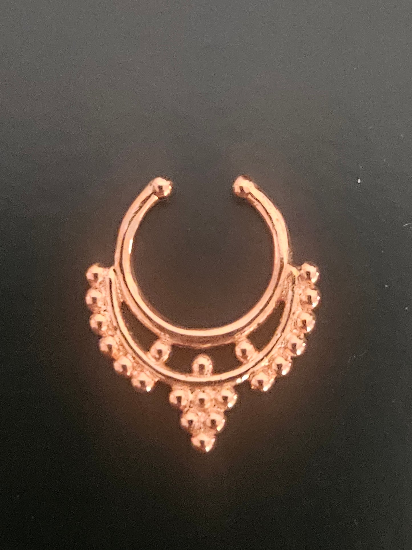 Rose Gold Beaded Collar Fake Septum Ring