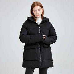 Women's Versatile Hooded Cotton-Padded Jacket-3