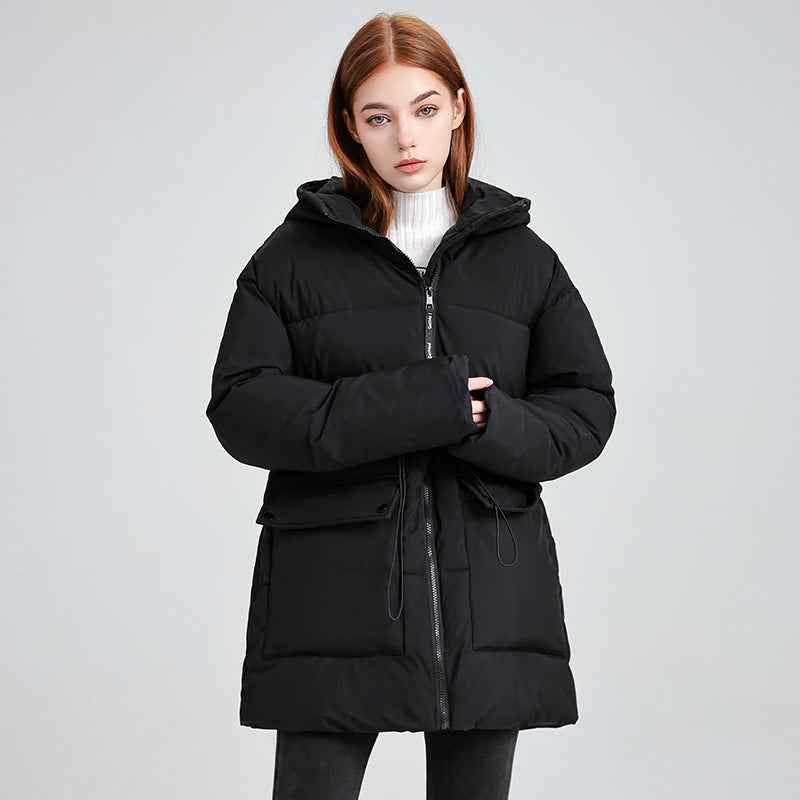 Women's Versatile Hooded Cotton-Padded Jacket-3