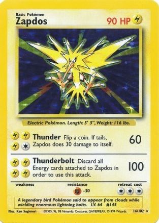 Zapdos 16/102 - Base Set Holofoil-1