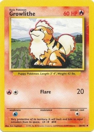 Growlithe 28/102 - Base Set-1