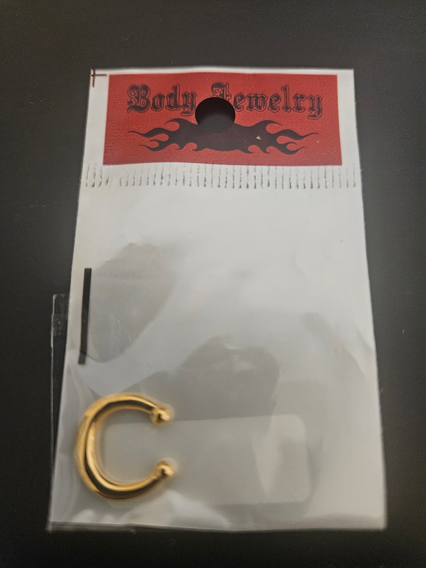 Rose Gold-Tone Horseshoe Clip-On Fake Septum Ring with Terminal Beads