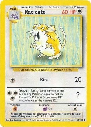 Raticate 40/102 - Base Set-1