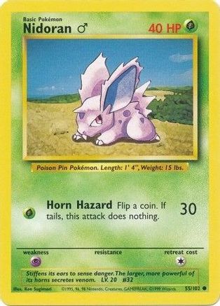 Nidoran M 55/102 - Base Set