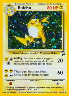 Raichu 16/130 - Base Set 2 Holofoil-1