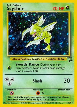 Scyther 17/130 - Base Set 2 Holofoil-1