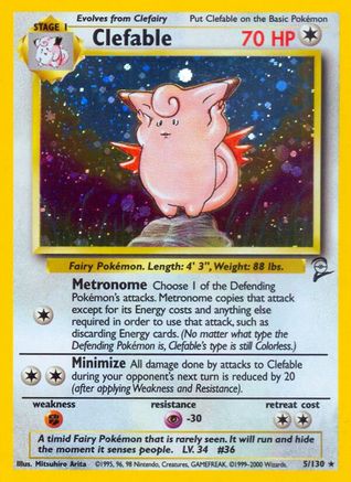 Clefable 5/130 - Base Set 2 Holofoil-1