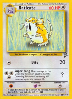 Raticate 58/130 - Base Set 2-1