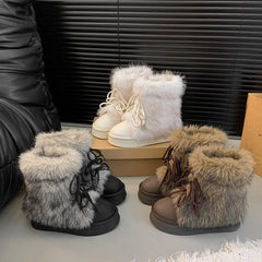 Women’s Fleece-Lined Snow Boots – Warm Height-Increasing Winter Boots with Thick Sole-1