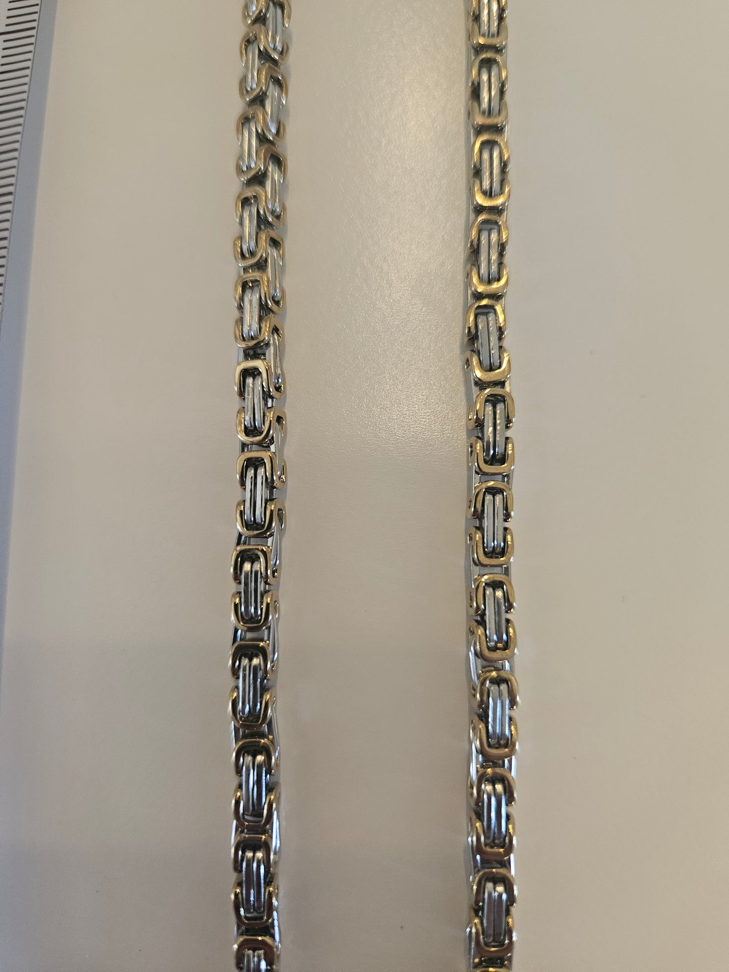 316L Stainless Steel Byzantine Link Chain Necklace