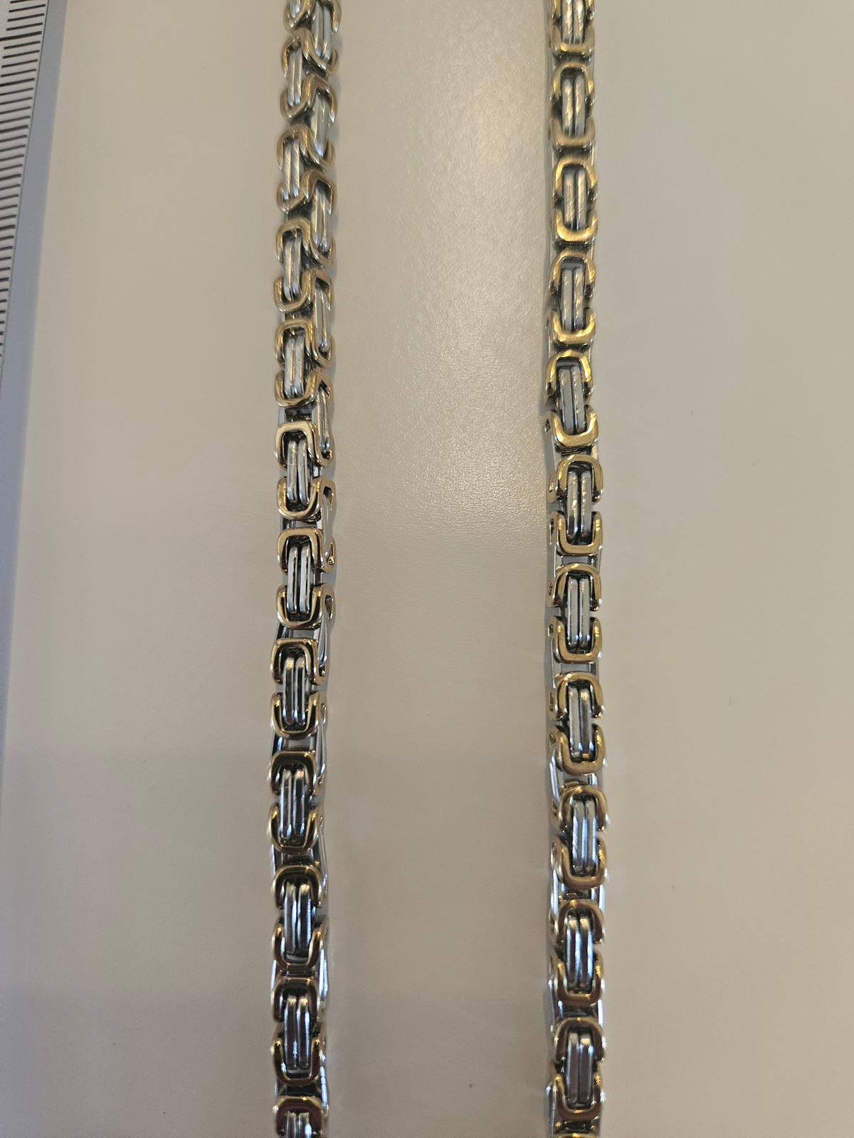 316L Stainless Steel Byzantine Link Chain Necklace-5
