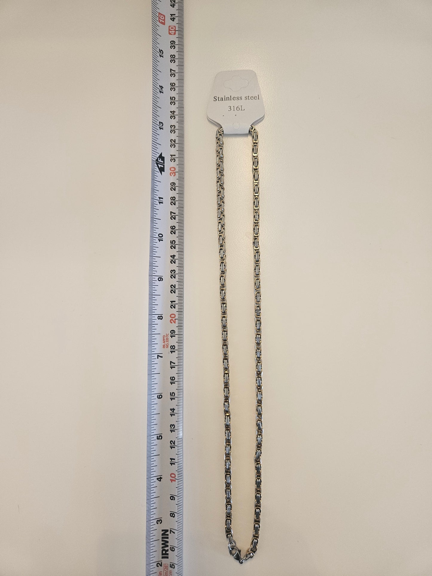 316L Stainless Steel Byzantine Link Chain Necklace