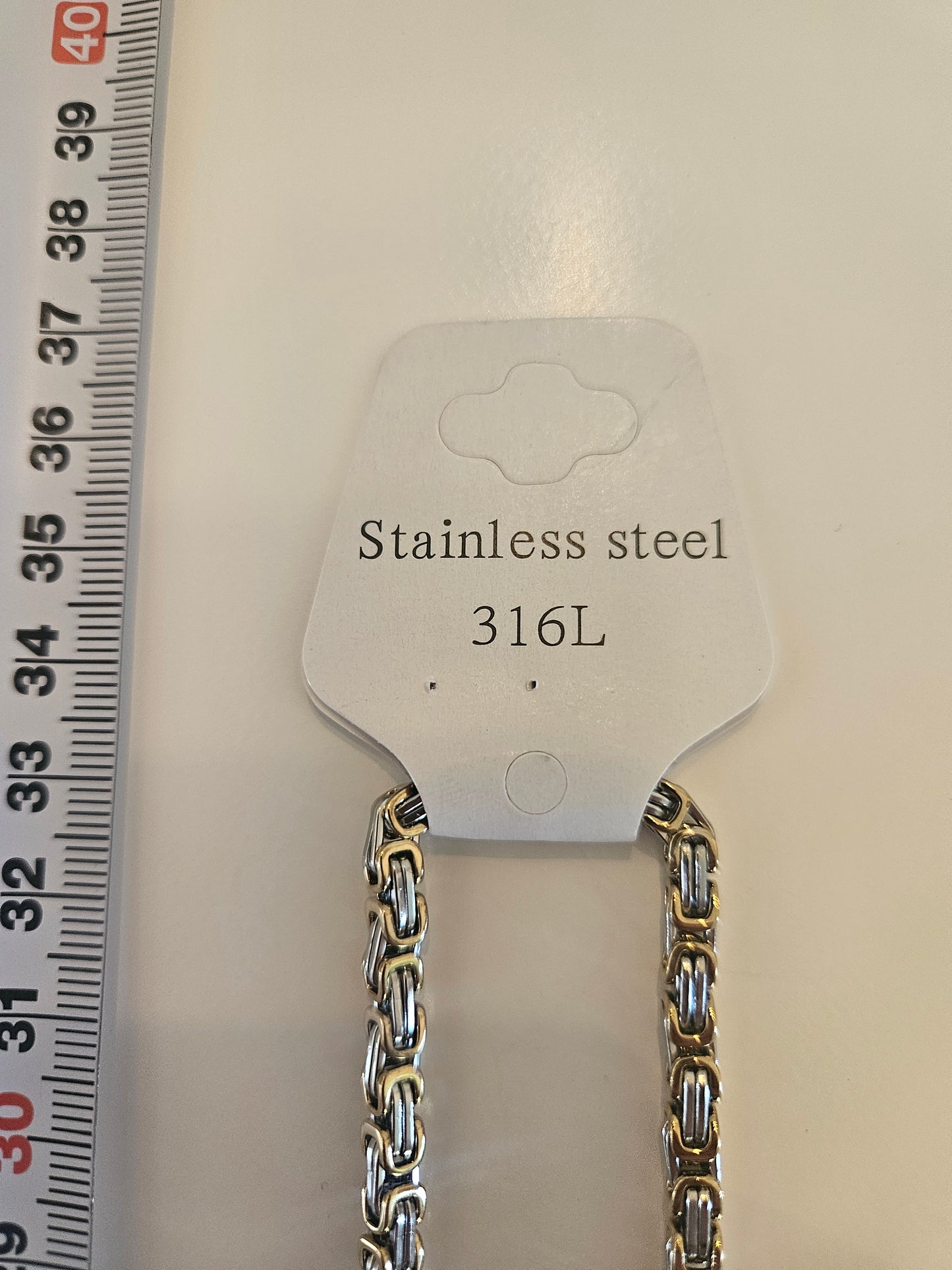 316L Stainless Steel Byzantine Link Chain Necklace