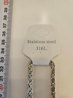 316L Stainless Steel Byzantine Link Chain Necklace-2