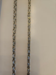 316L Stainless Steel Byzantine Link Chain Necklace-4